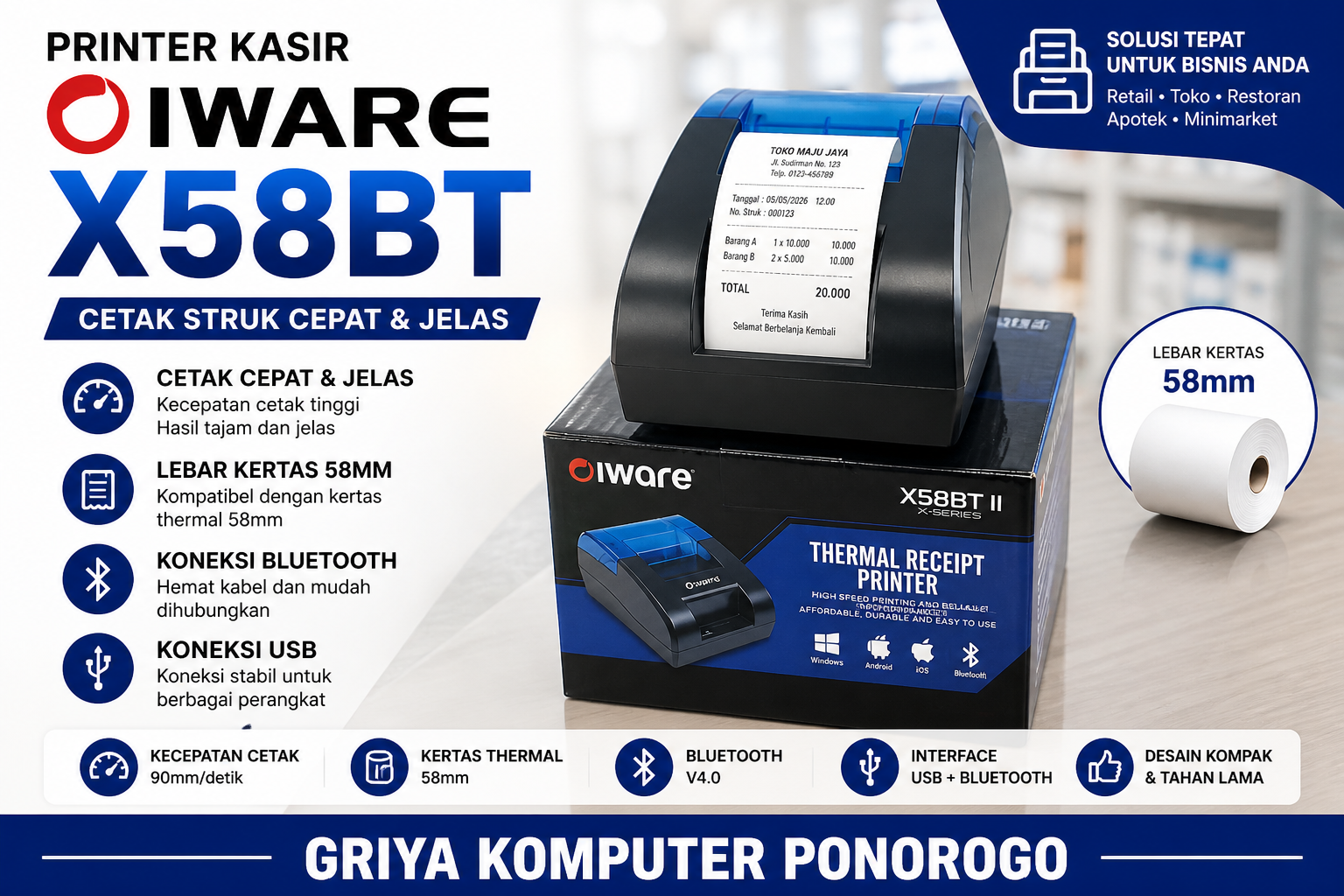 Printer Kasir Iware X58BT